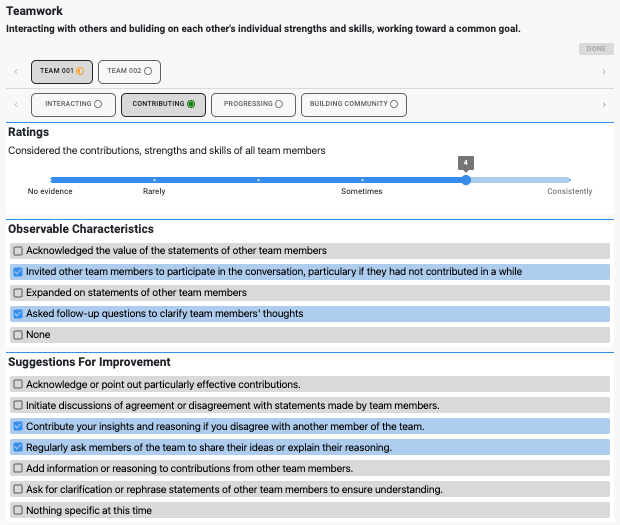 Teamwork Rubric Example Category